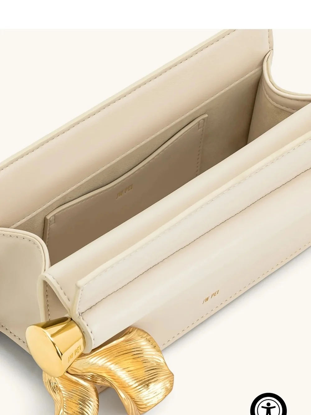 Holly Metal Pendant Embellished Clutch - White / Cream